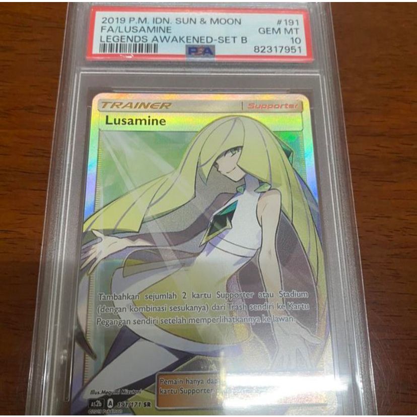 Kartu Pokemon TCG ID Indonesia SM AS2b Lusamine SR PSA 10