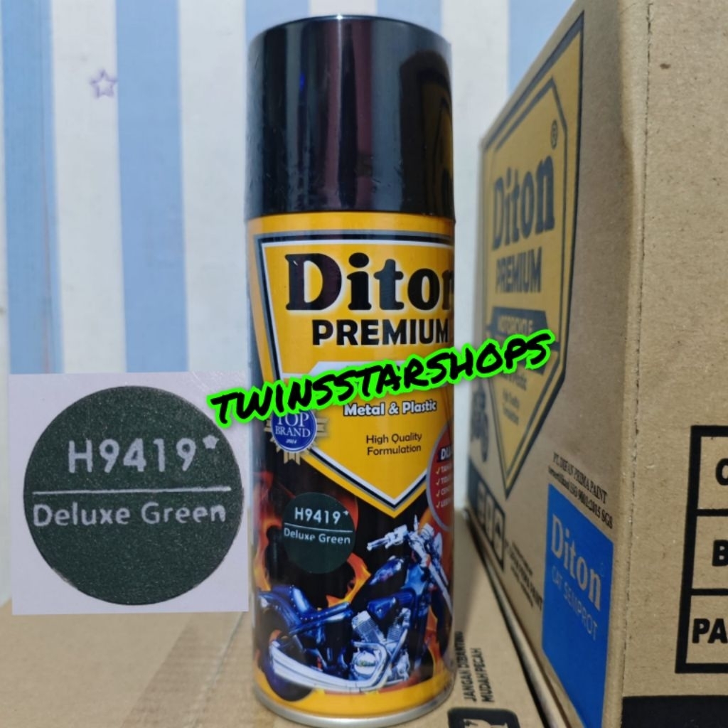 Pilok Pylox Cat Diton Premium Deluxe Green 9419 Hijau Metalik Doff Dop H9419 400cc Spray Paint