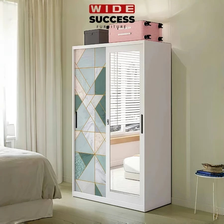 Lemari pakaian, lemari cermin besar, 2 pintu geser lemari,lemari cetak