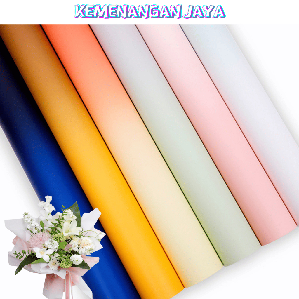 

Isi 20 LEMBAR Kertas Buket Bunga Dua Warna Flower Wrapping Gradient Color Cellophane Waterproof KB033