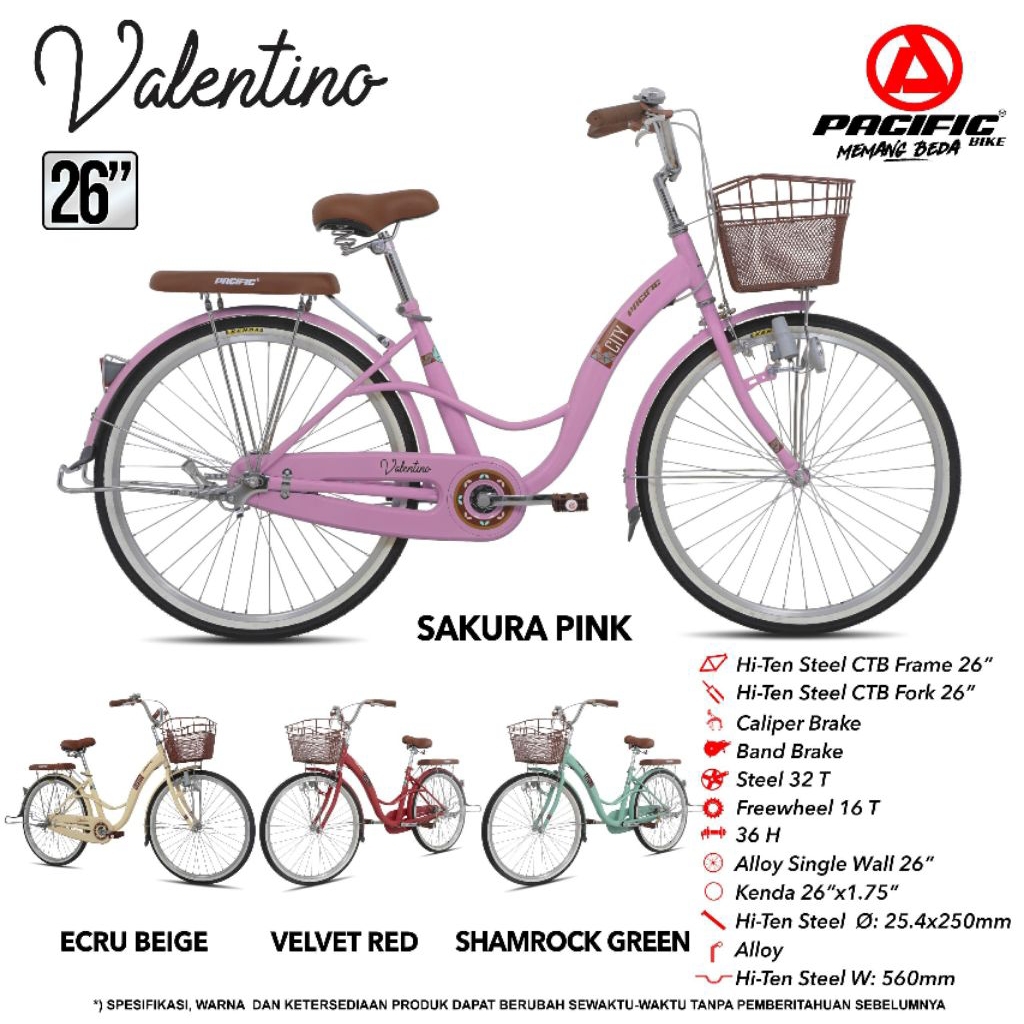 Sepeda Mini 26 inc PACIFIC VALENTINO Sepeda Perempuan