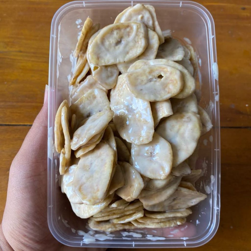 

kripik pisang bervarian rasa ready box 500ml/100g