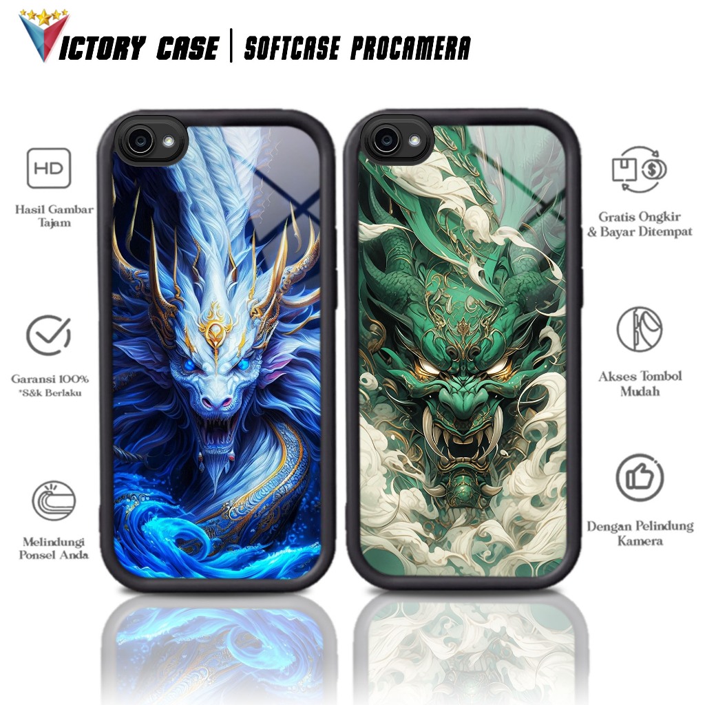 Case Premium Compatible For VIVO Y55 LAMA Y55S LAMA 2017 Y55L Motif [ NAGA ] Casing Softcase Glossy 