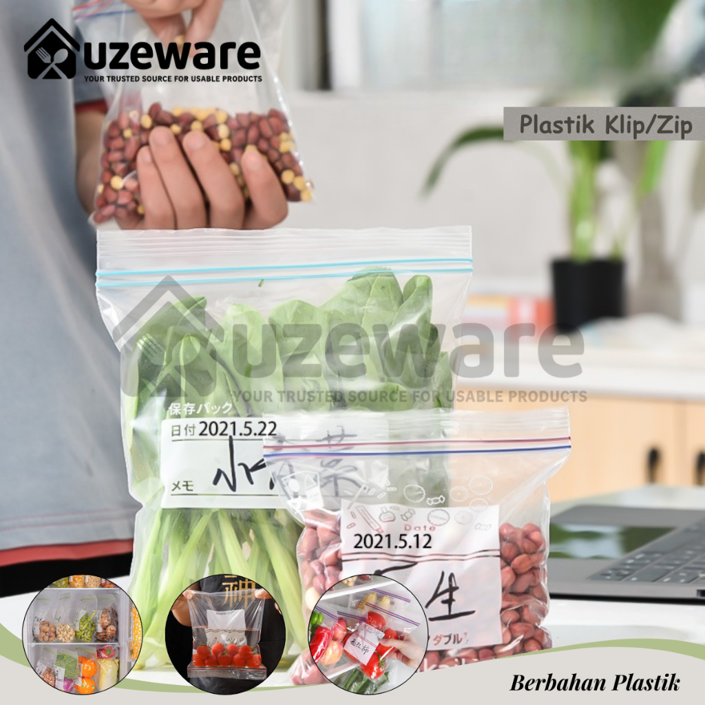 Uzeware Plastik Double Ziplock Penyimpan Makanan/Plastik Makanan Ziplock