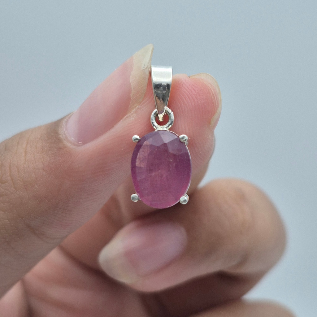 liontin perak handmade ruby tanzania hc natural ruby tanzania hc