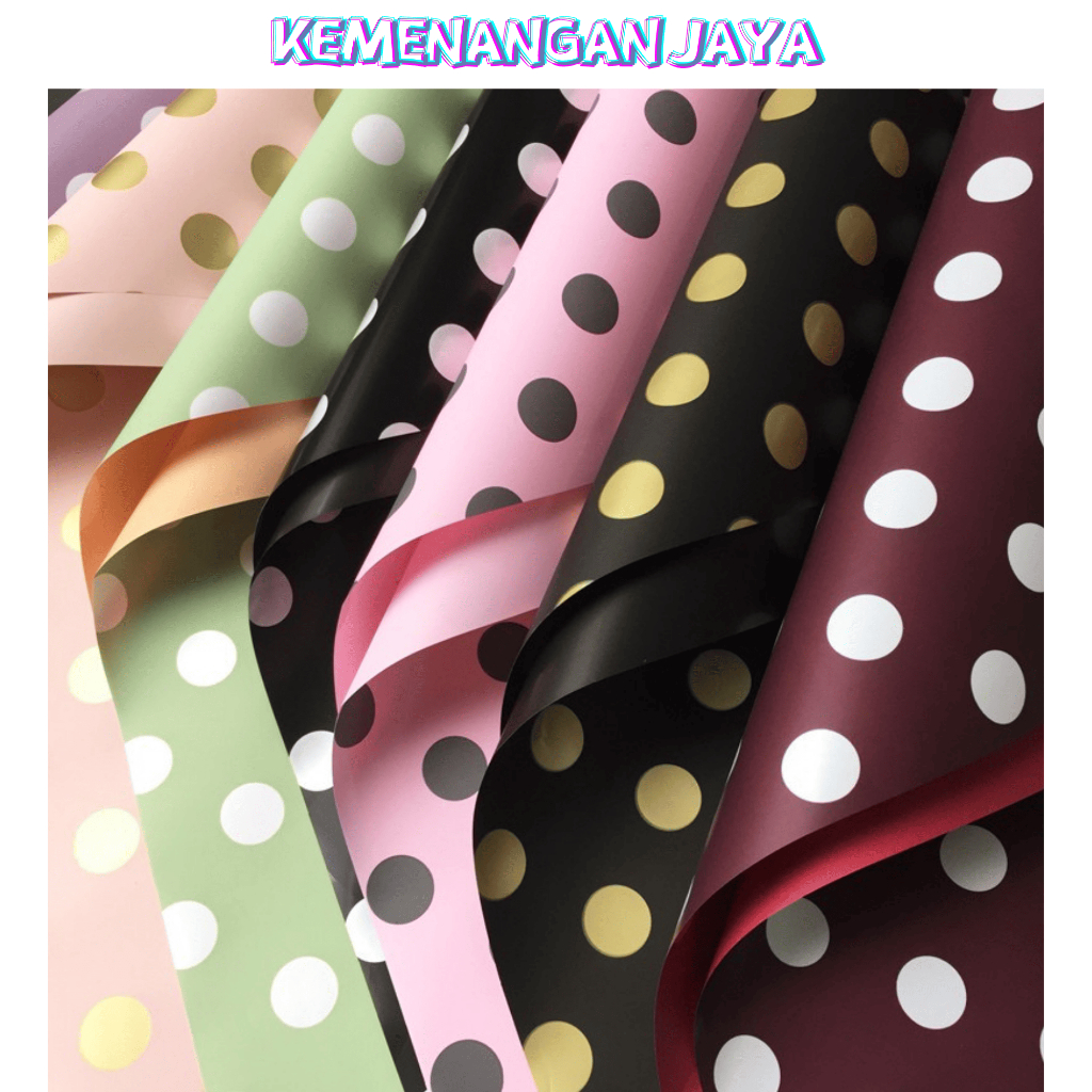 

Kertas Buket Polkadot Pembungkus Bunga Waterproof Flower Wrapping Cellophane KB042
