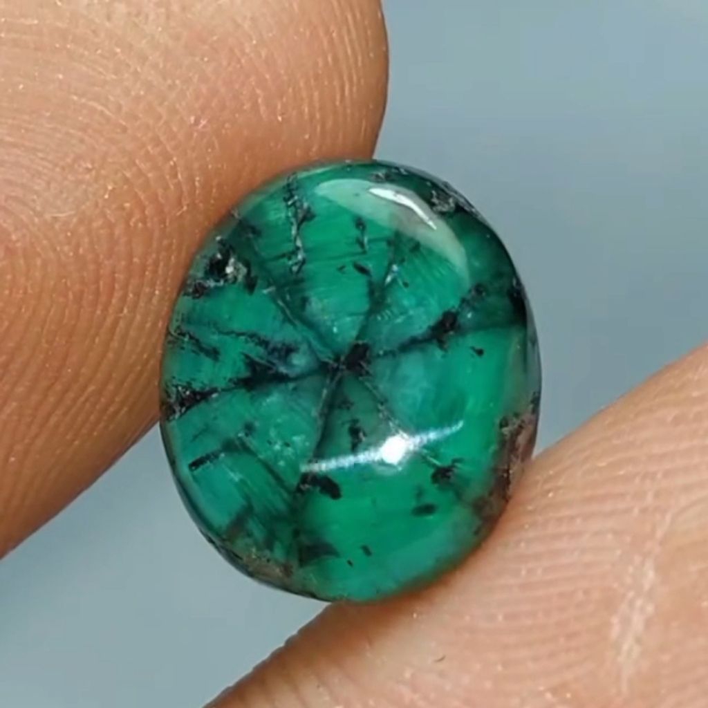 Natural Trapiche Emerald Beryl 3.83ct Colombia CE-Minor Super Rare Item Id Card GRI Lab