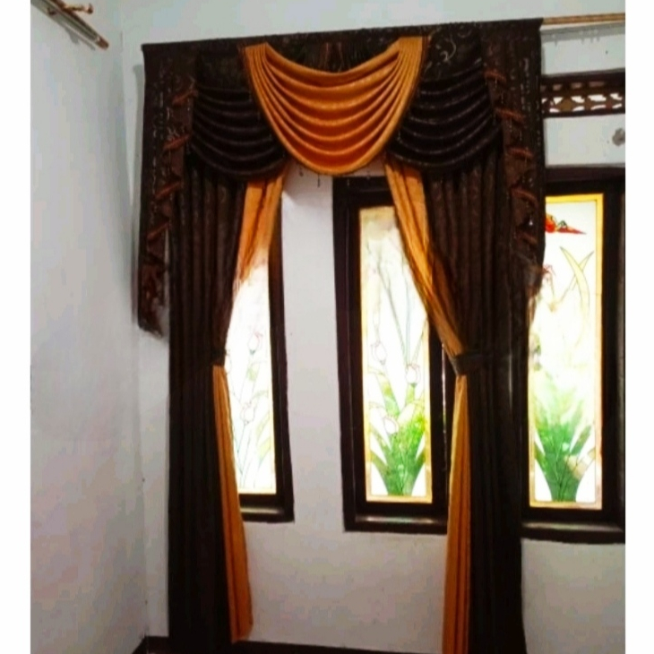 Gorden mewah poni gelombang Hordeng mewah ruang tamu elegan poni Tirai jendela poni rumbai mewah