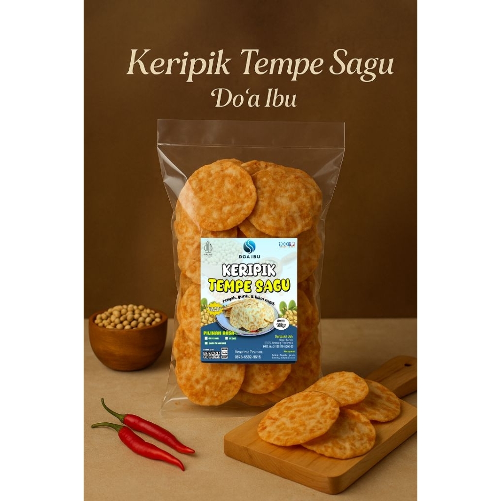 

Keripik Tempe Sagu (Pedas Gurih) 200gram– Camilan Renyah & Gurih, Snack Sehat Harian