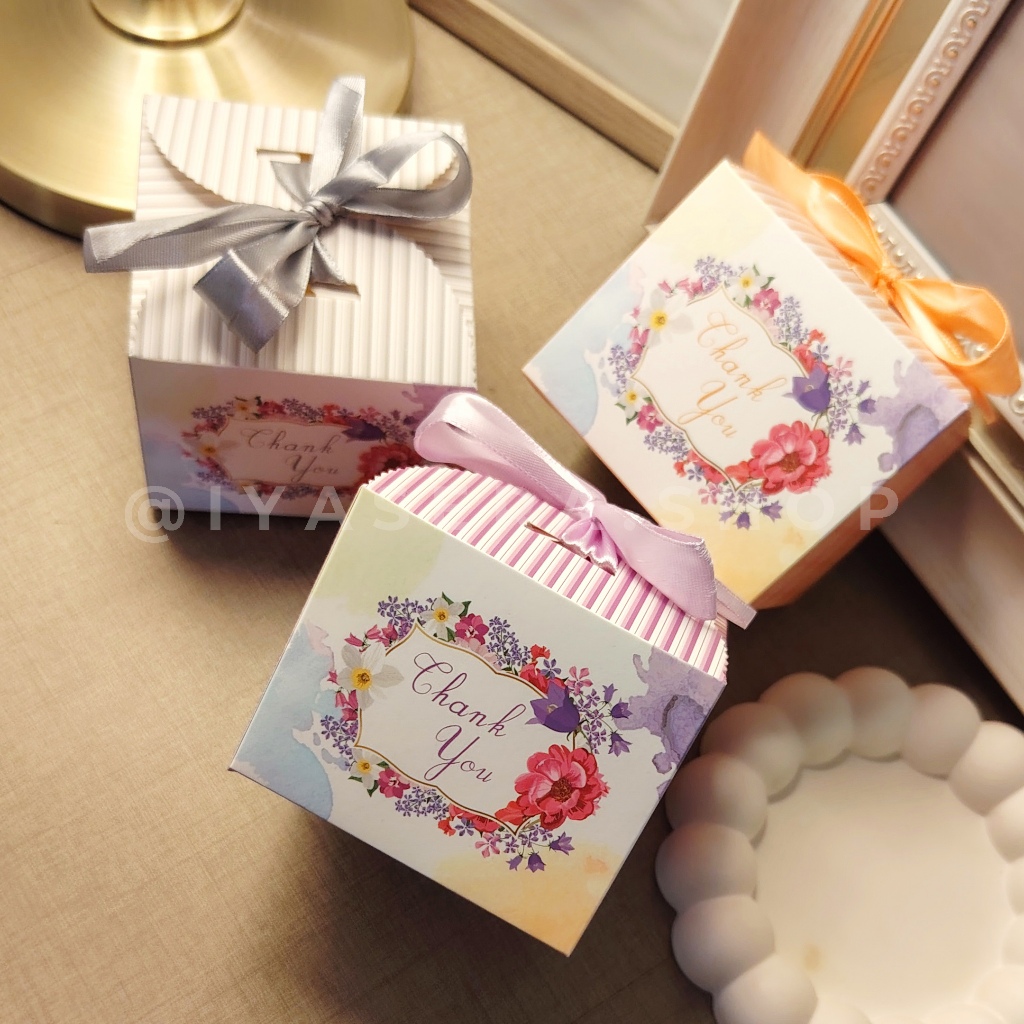 

Gift Box Pita Kotak Kecil Thank You Packaging Small Lucu untuk Hadiah/Hampers/Cookies/Permen/Aksesoris