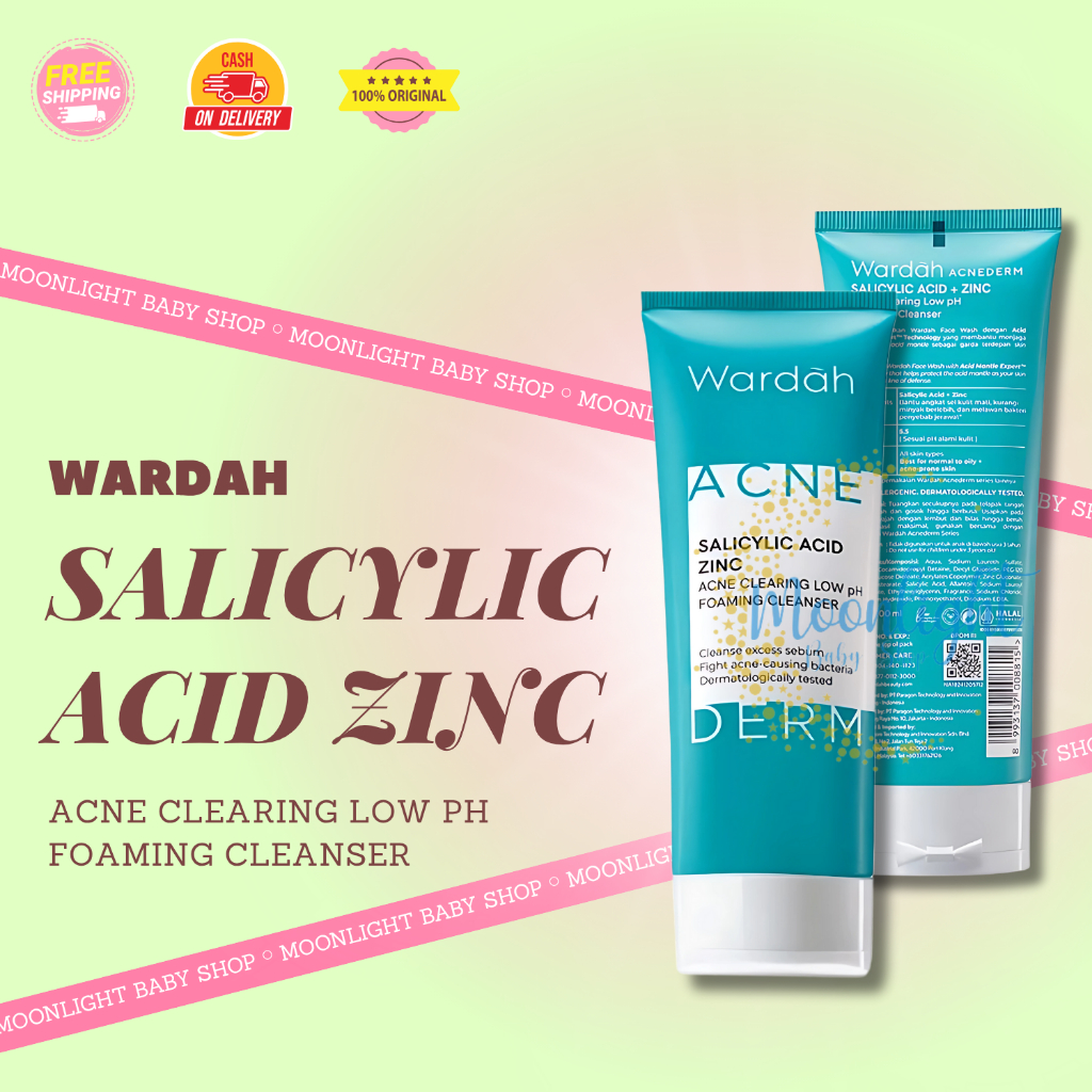 Wardah Acnederm Foaming Cleanser – Salicylic Acid & Zinc, Low pH untuk Kulit Berjerawat