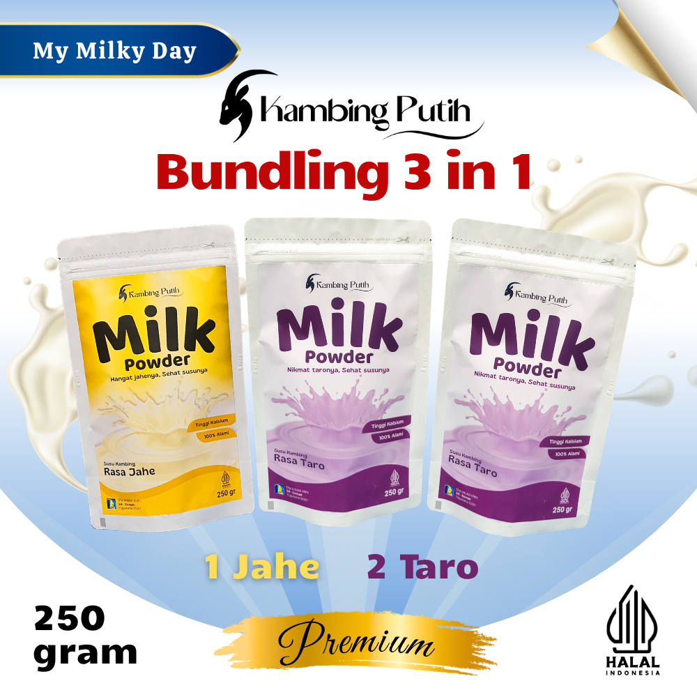 

Bundling 3in1 Susu Kambing Premium Rendah Gula Kambing Putih 250 gram