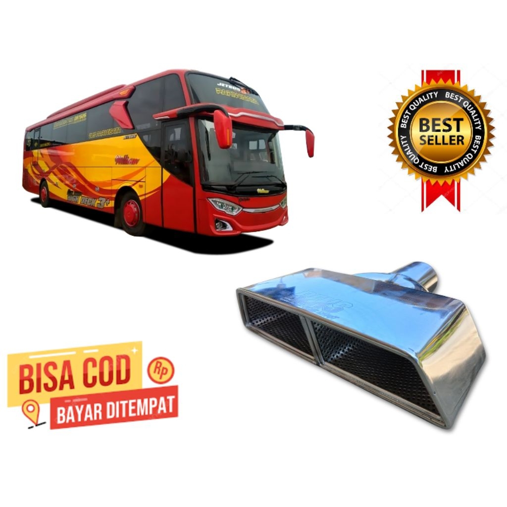 RENS Knalpot suos jetbus 3 big bus medium bus canter elf hiace l300 full stainles full sarangan