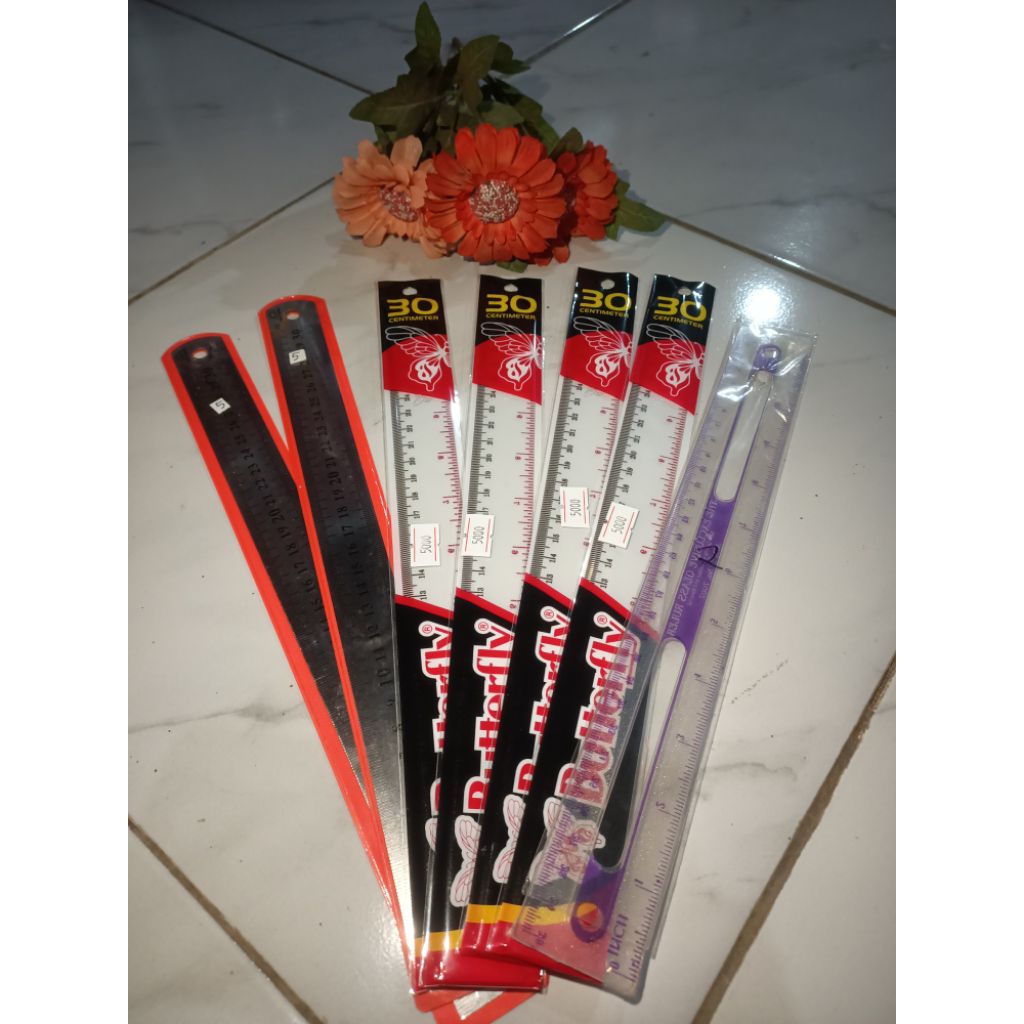 

Penggaris Anak Sekolah Penggaris Butterfly 30cm Penggaris Bening 30 cm