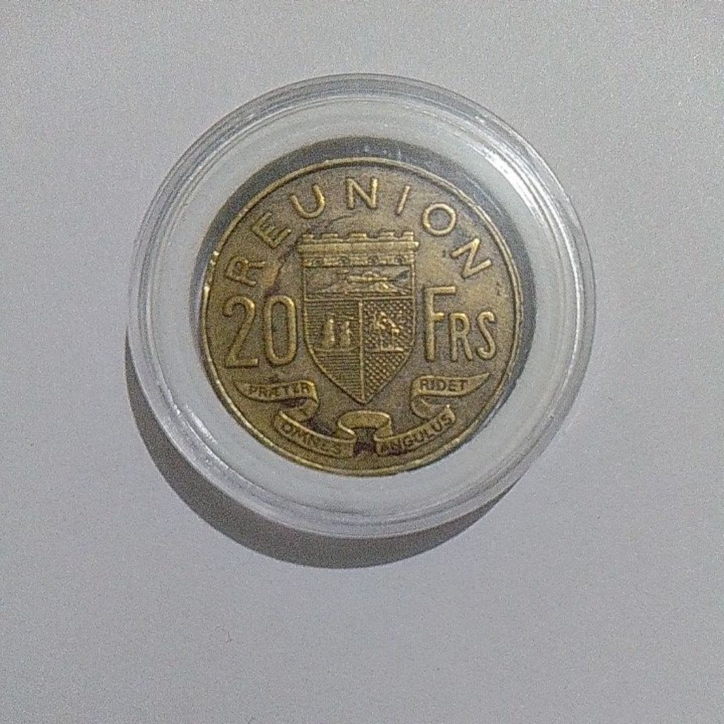 Koin Reunion 20 francs 1955 vf