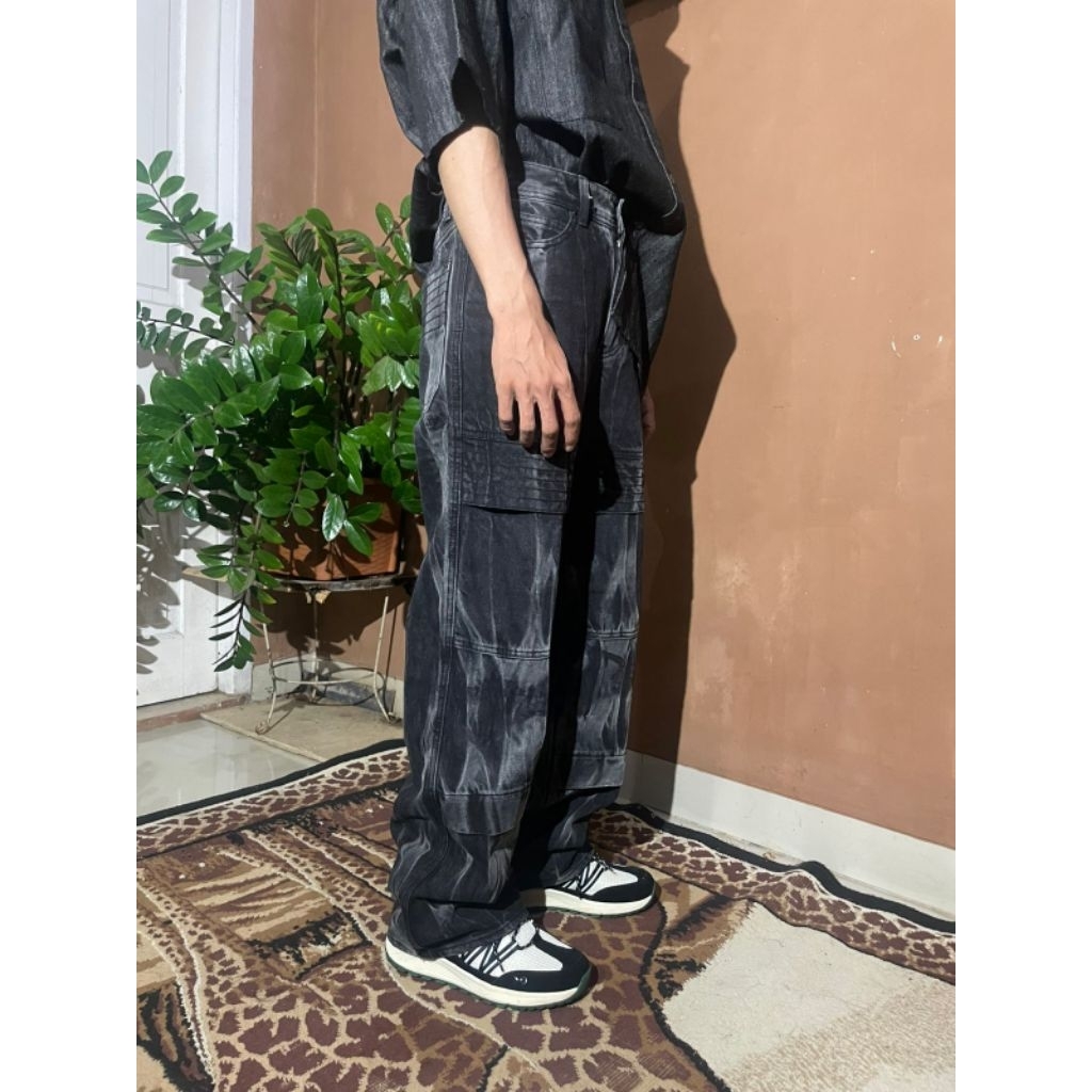 Maison mined smock wahsed jeans