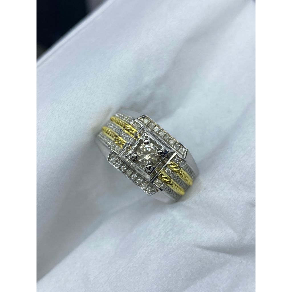 cincin full berlian pria mata utama berlian eropa berat 0.20 full keliling berlian eropa ring perak 