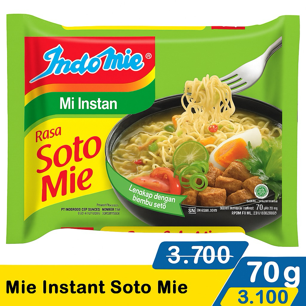 

Termurah Isi 5 Pcs Indomie Soto Mie