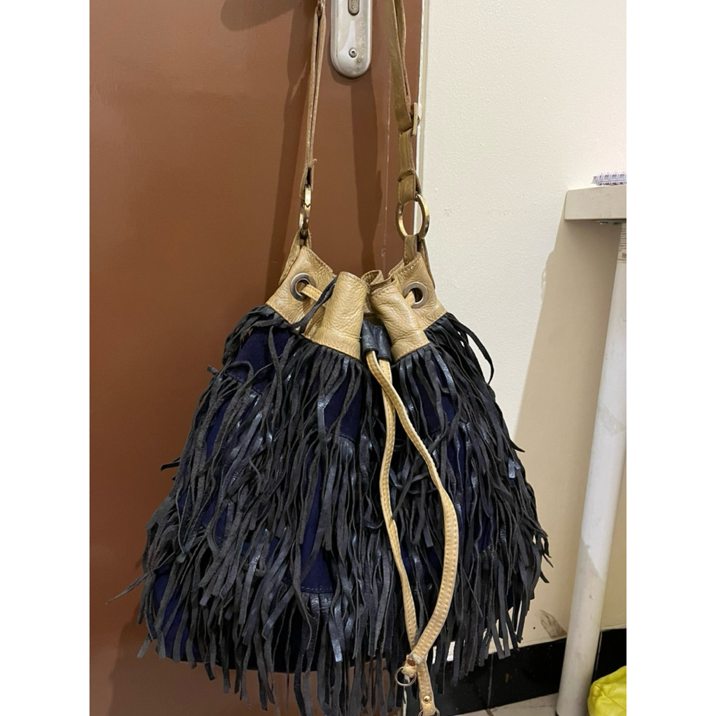 Tas Preloved Serut Bag Bucket Bag Kulit Asli
