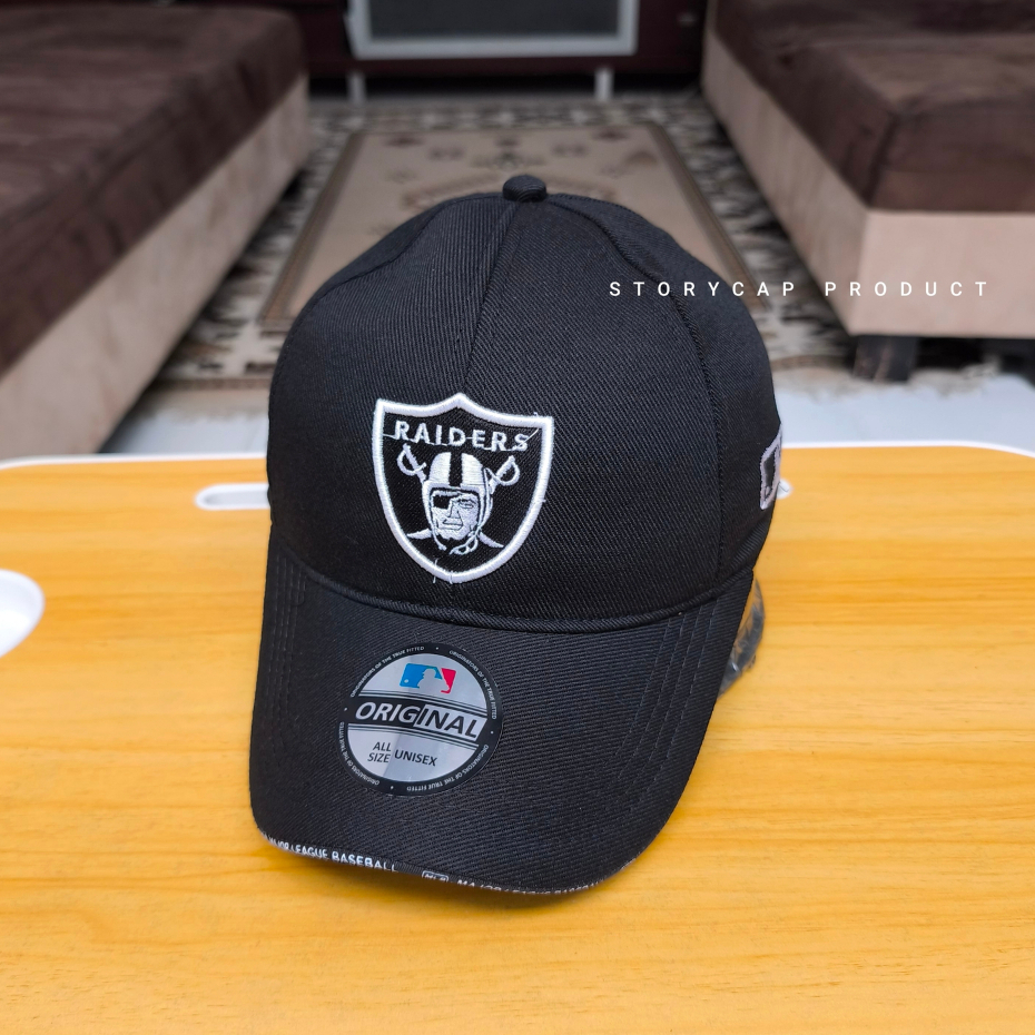 TOPI BASEBALL DISTRO LOGO RAIDERS - TOPI BASEBALL PRIA WANITA WARNA HITAM Raiders
