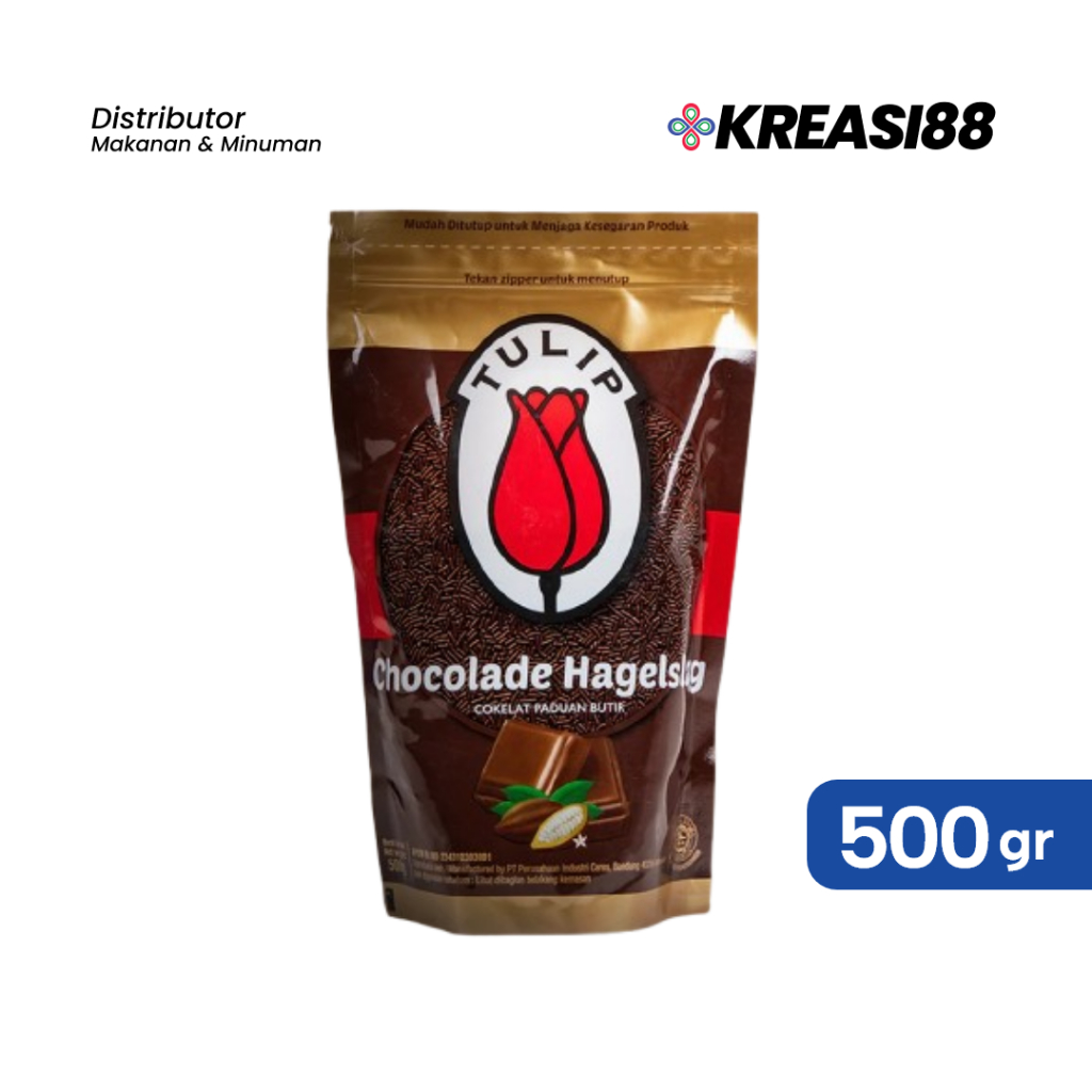 

TULIP MEISES COKELAT 500 GR ( KEMASAN ZIPLOCK ) / MESES HAGELSLAG / COKLAT BUTIR 500GR