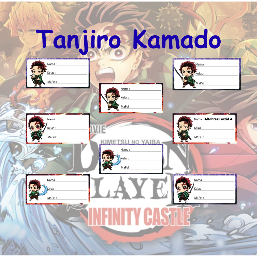 

STIKER MATA PELAJARAN SEKOLAH - STICKER MAPEL - STIKER LABEL SEKOLAH TANJIRO KAMADO KIMETSU NO YAIBA