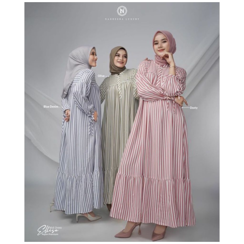 Preloved Nadeera Ellise Midi dress Free hijab