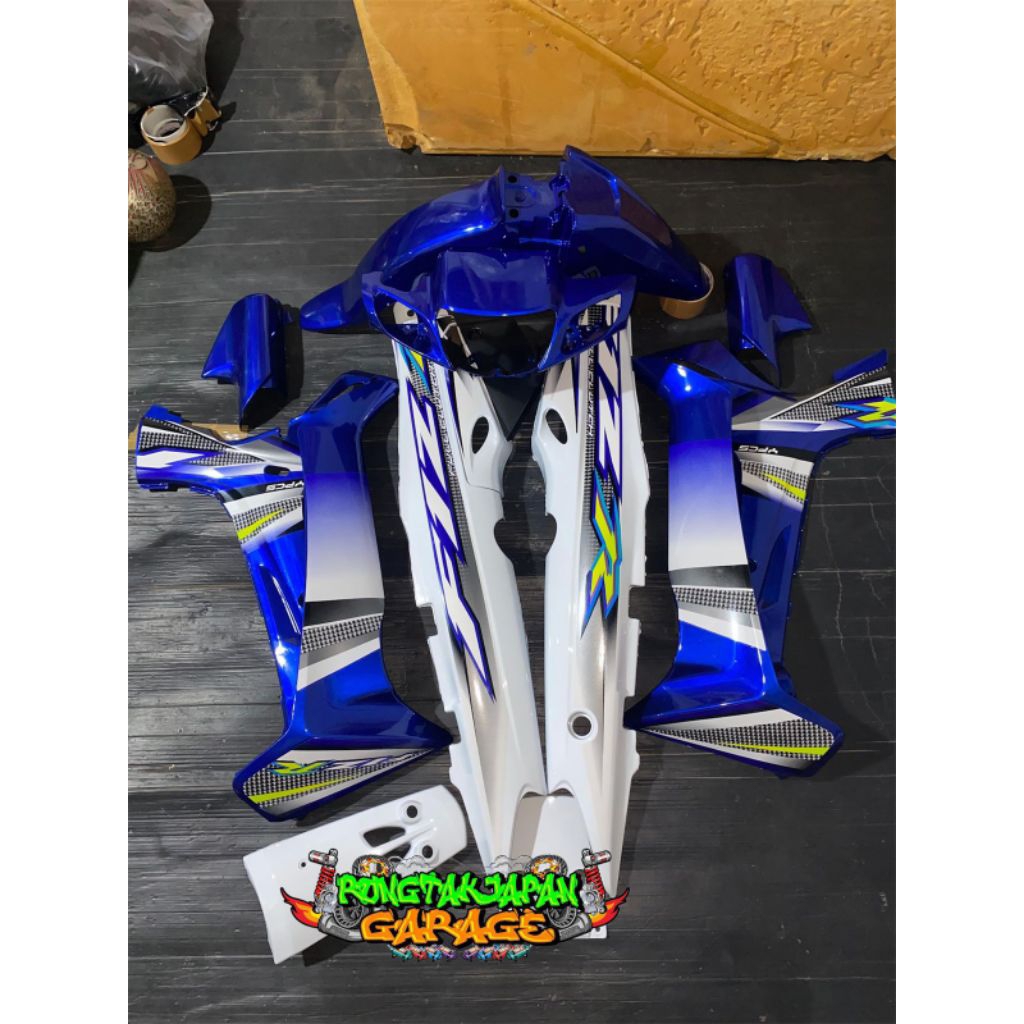 full set bodi halus fiz r f1zr biru putih full clutch 2004 striping custom cover body fiz r f1zr cus