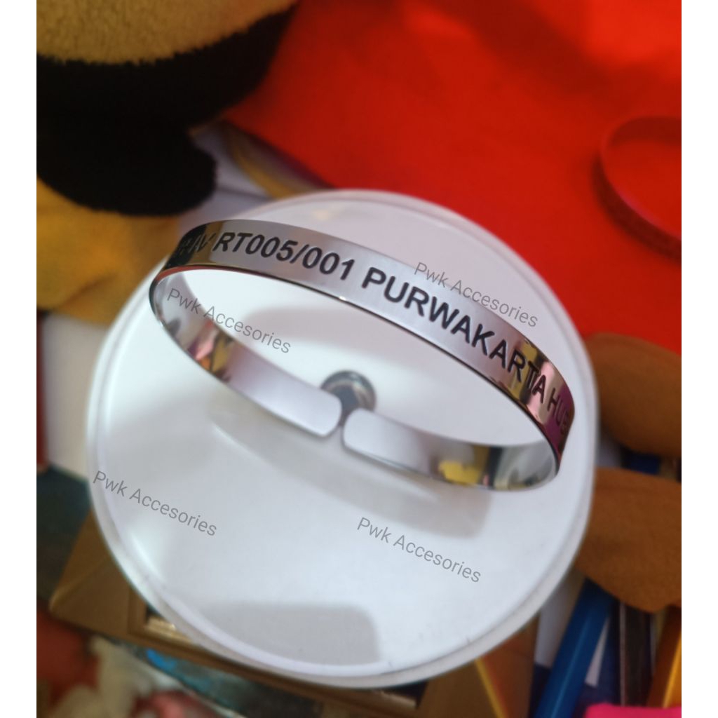 gelang identitas gelang kecemasan lansia/pikun stainless steel GIPE1B