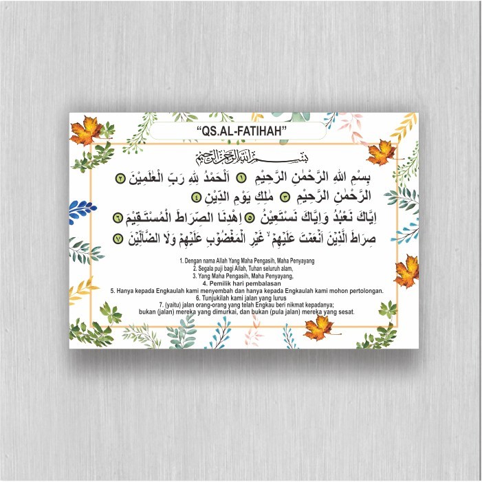 Hiasan Dinding Surat Al Fatihah / Pajangan Dinding Decorasi Dinding Islami Quran Surat Al Fatihah