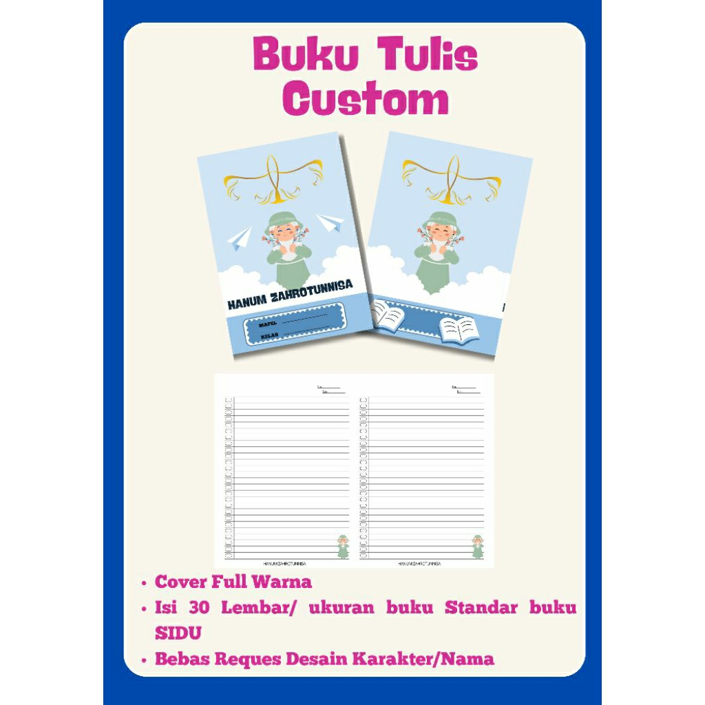 

Buku tulis custom 1pack isi 5pcs buku