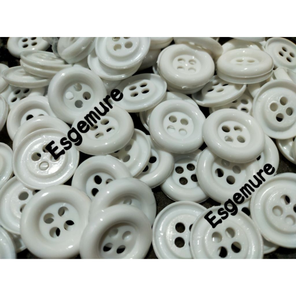 Kancing Putih besar 2,4cm (24mm) SATUAN, Kancing jas, Kancing kemeja