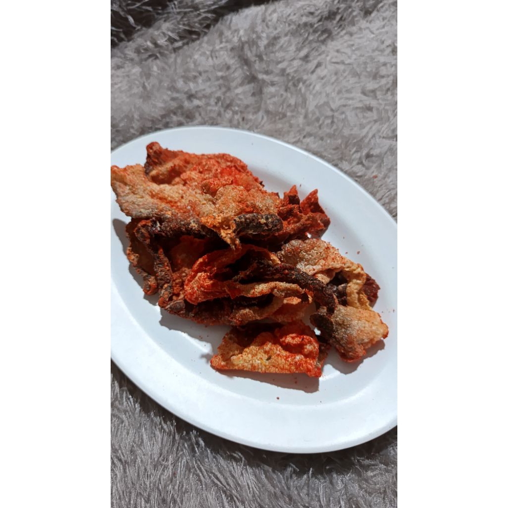 

Kerupuk Kulit Ikan Patin Mercon Level 1-5 100gr
