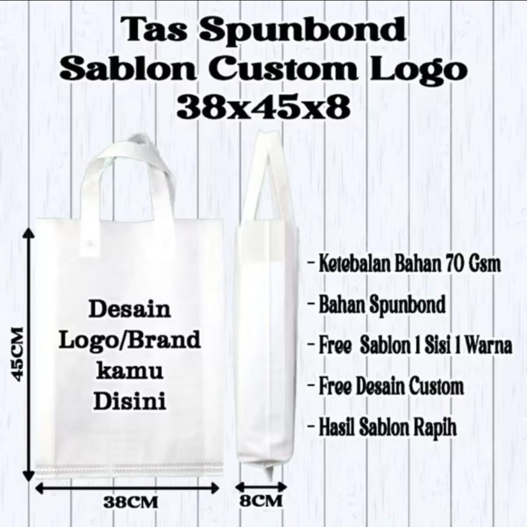 

Tas Spunbond Sablon custom 38x45x8
