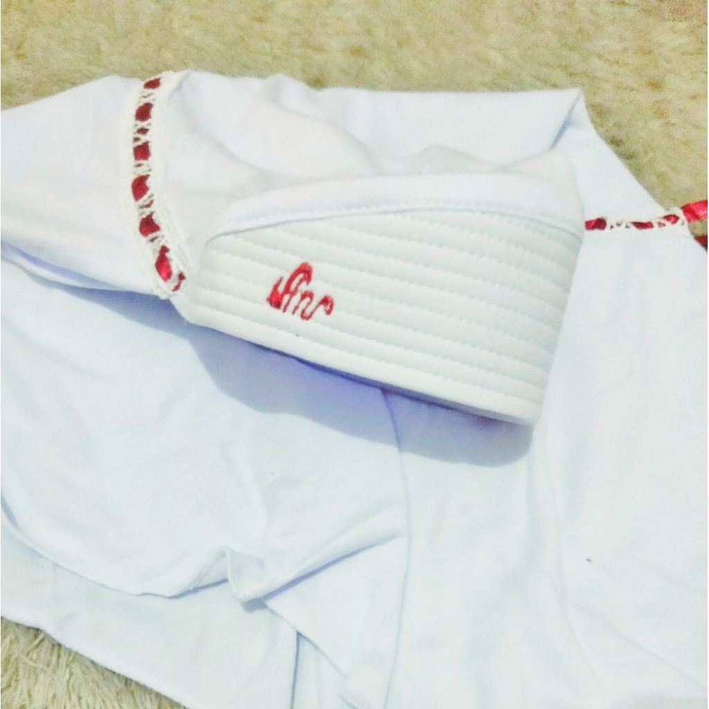 Jilbab serut Rabbani SD pita Merah