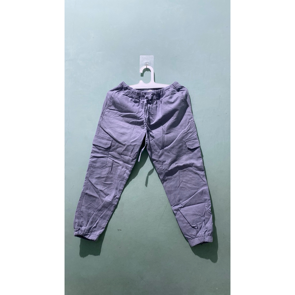 (PRELOVED) Celana Jogger Abu Kebiruan - Le Couture