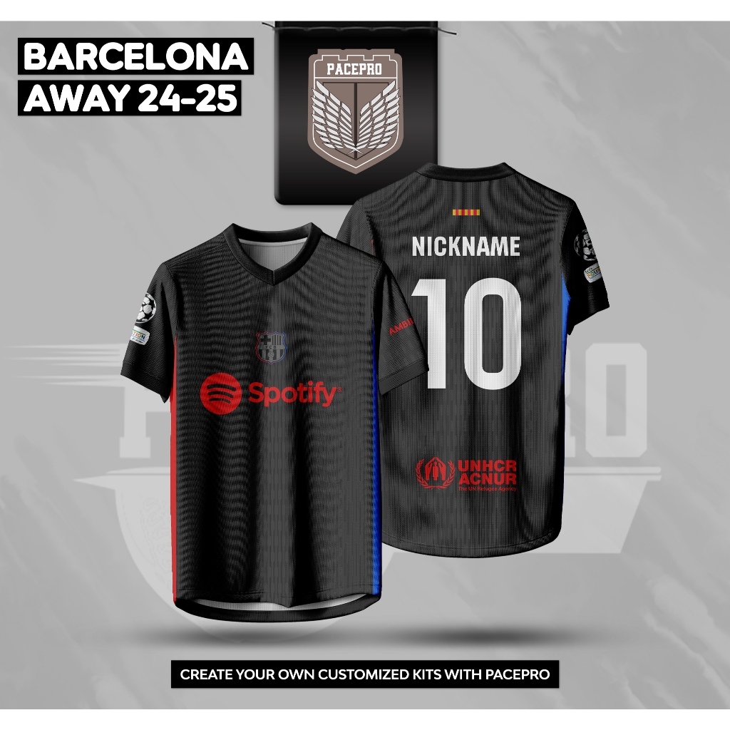 Jersey Sepak Bola BARCELONA AWAY 2024-2025 Free Custom Nama dan Nomor