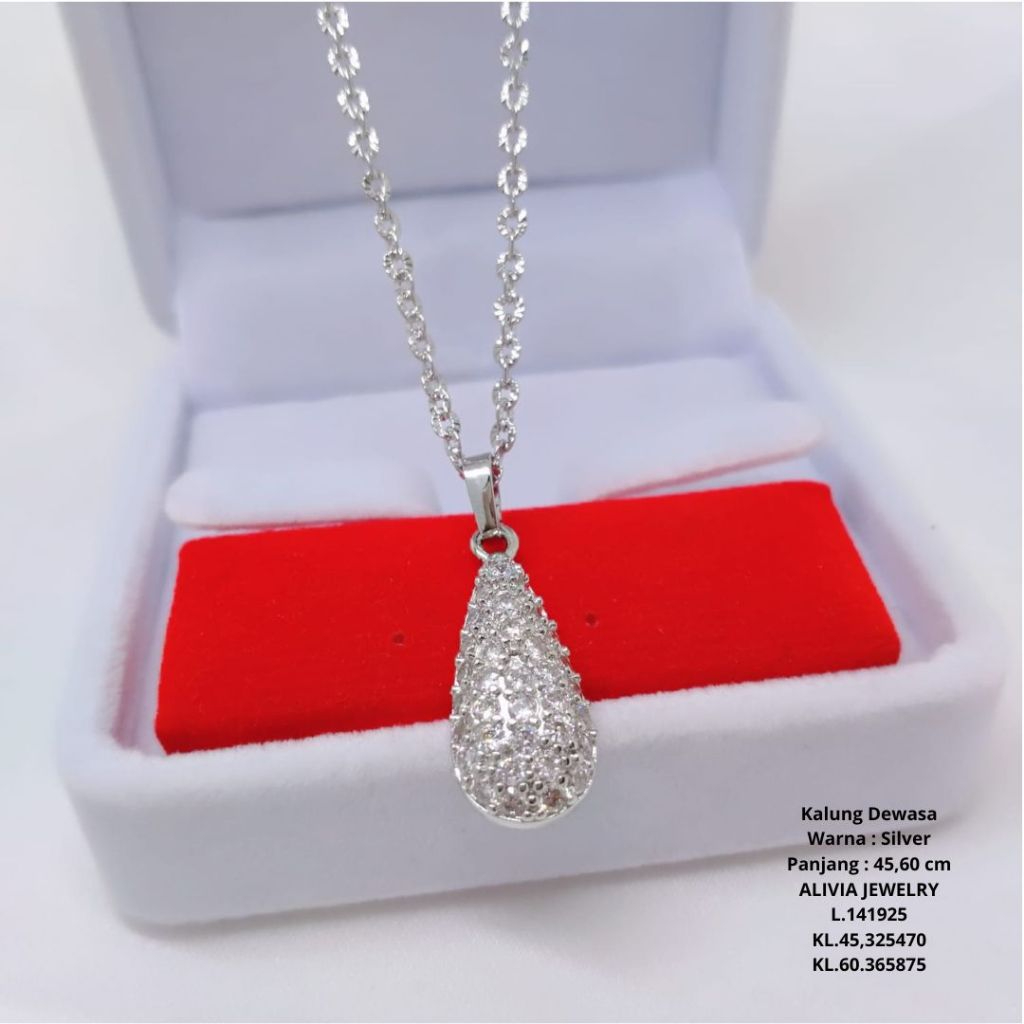 Kalung Nori Silver Xuping Wanita Perhiasan Tembaga Lapis Emas Terlaris Tidak Mudah Luntur Silver-k2