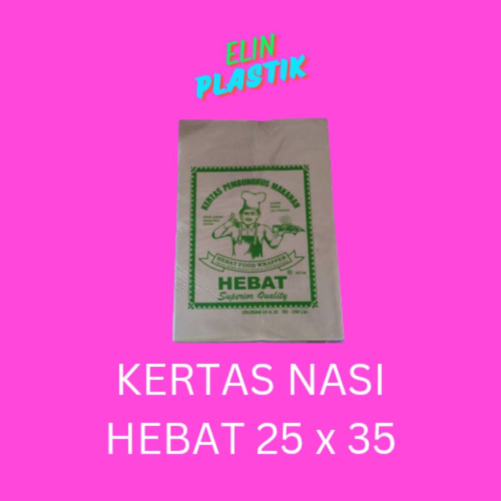 Kertas Nasi Hebat Hijau / Pembungkus Nasi Hebat / Cap Hebat / Kertas Minyak Hebat Hijau / Pembungkus
