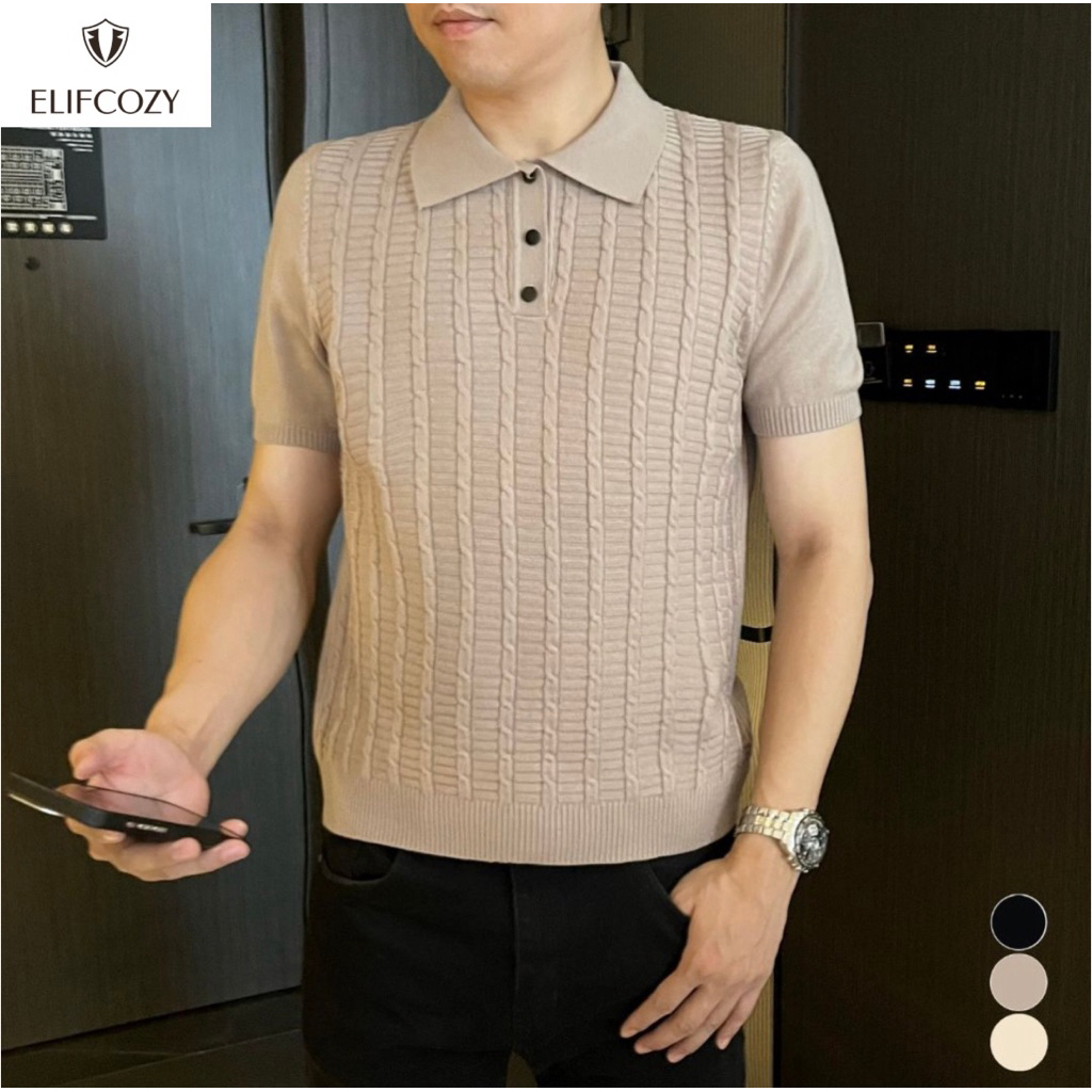 Elifcozy Kaos Polo Rajut 51023 series / Atasan Pria / polo rajut / polo / Berbahan dasar wool