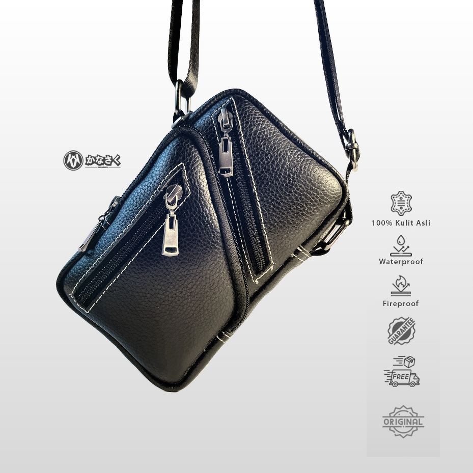 KANASAKU Kohaku POUCH Hanging Wallet Kulit asli