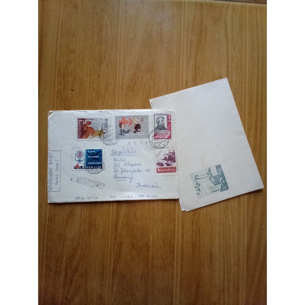 

vintage amplop & perangko ussr 1962