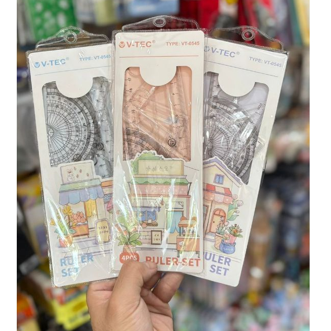 

V-TEC Ruler Set isi 4 / Penggaris Set Lengkap / Penggaris isi banyak / Penggaris lucu cute