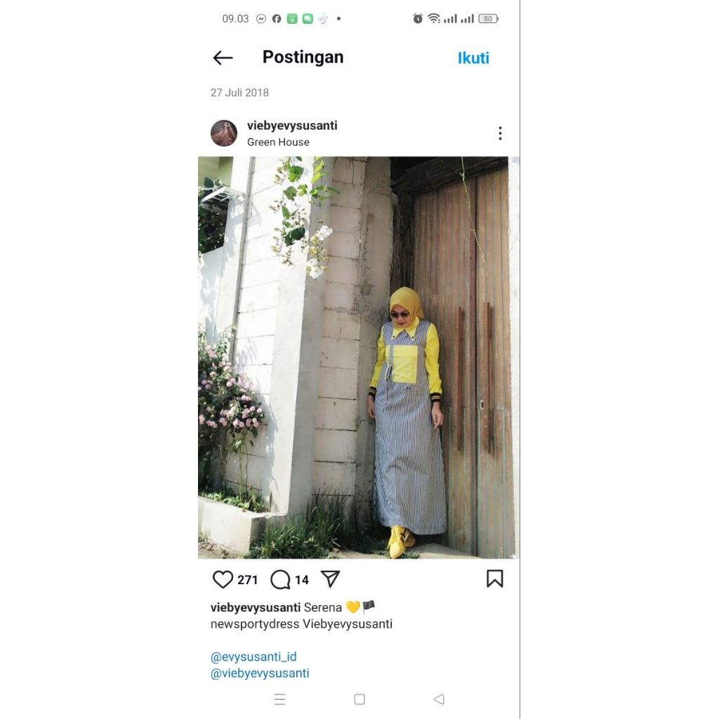 gamis salur pink Vie by Evy susanti new ada tag jual rugi