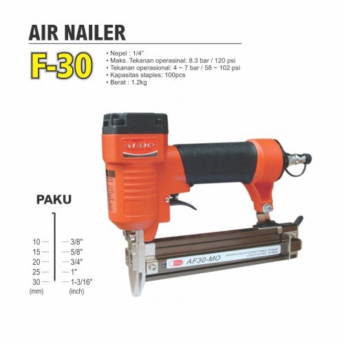 AIR NAILER F30 ALDO / Alat Paku Tembak F30 Pakai Angin (compressor)