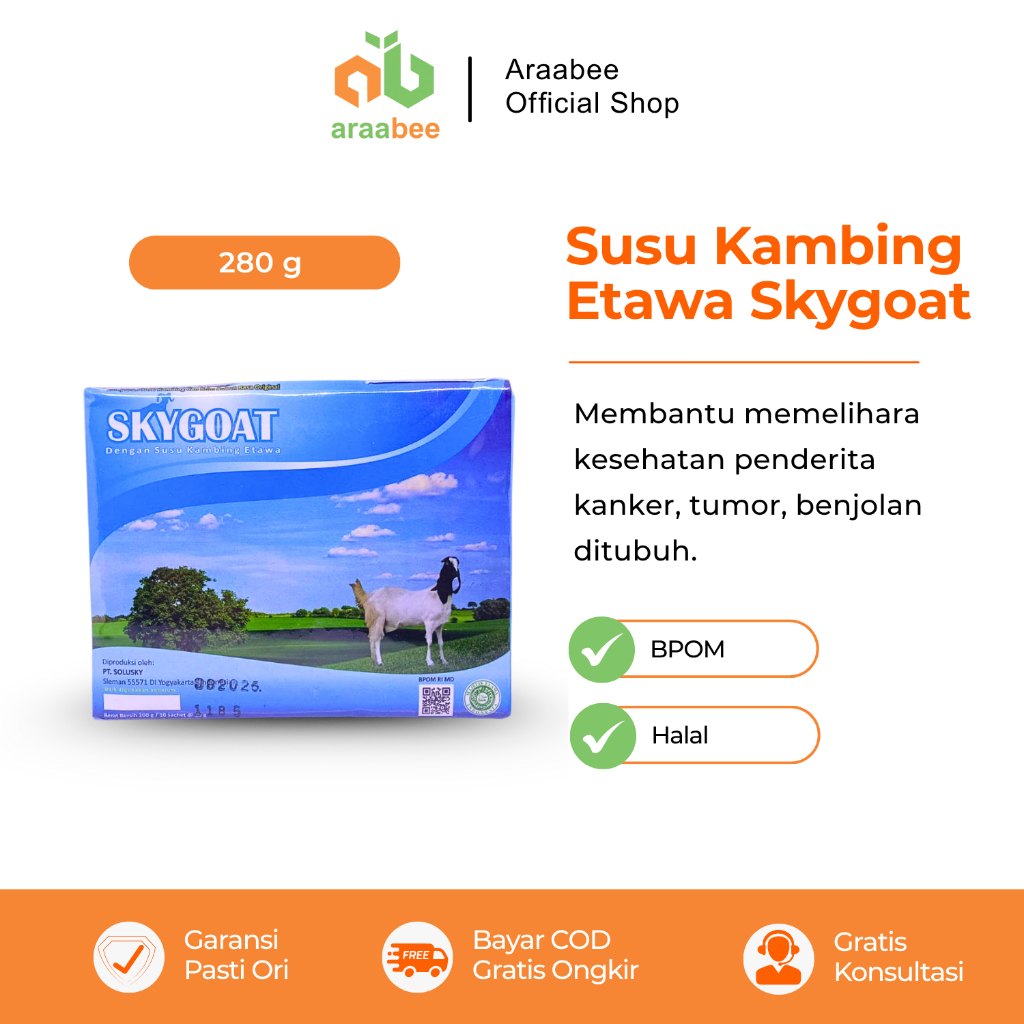 

SKYGOAT Susu Kambing Etawa Bubuk Asli Original 200g Untuk Kesehatan Tulang Sendi Pernafasan BPOM