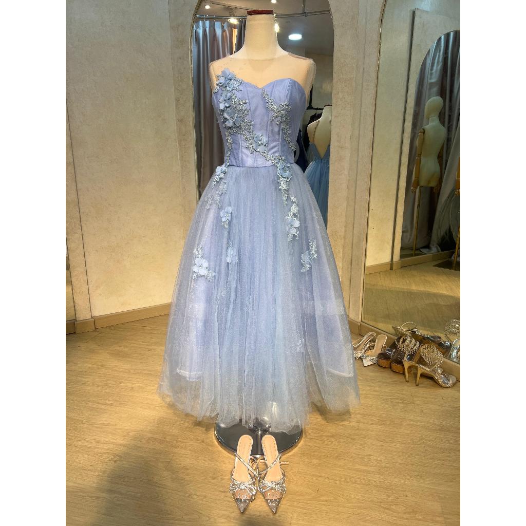 Gown/Gaun Pesta Party Free Gown Anak Elegan Mewah/Dress Wanita Warna Biru/Baby Blue/Pressweet17/Prew