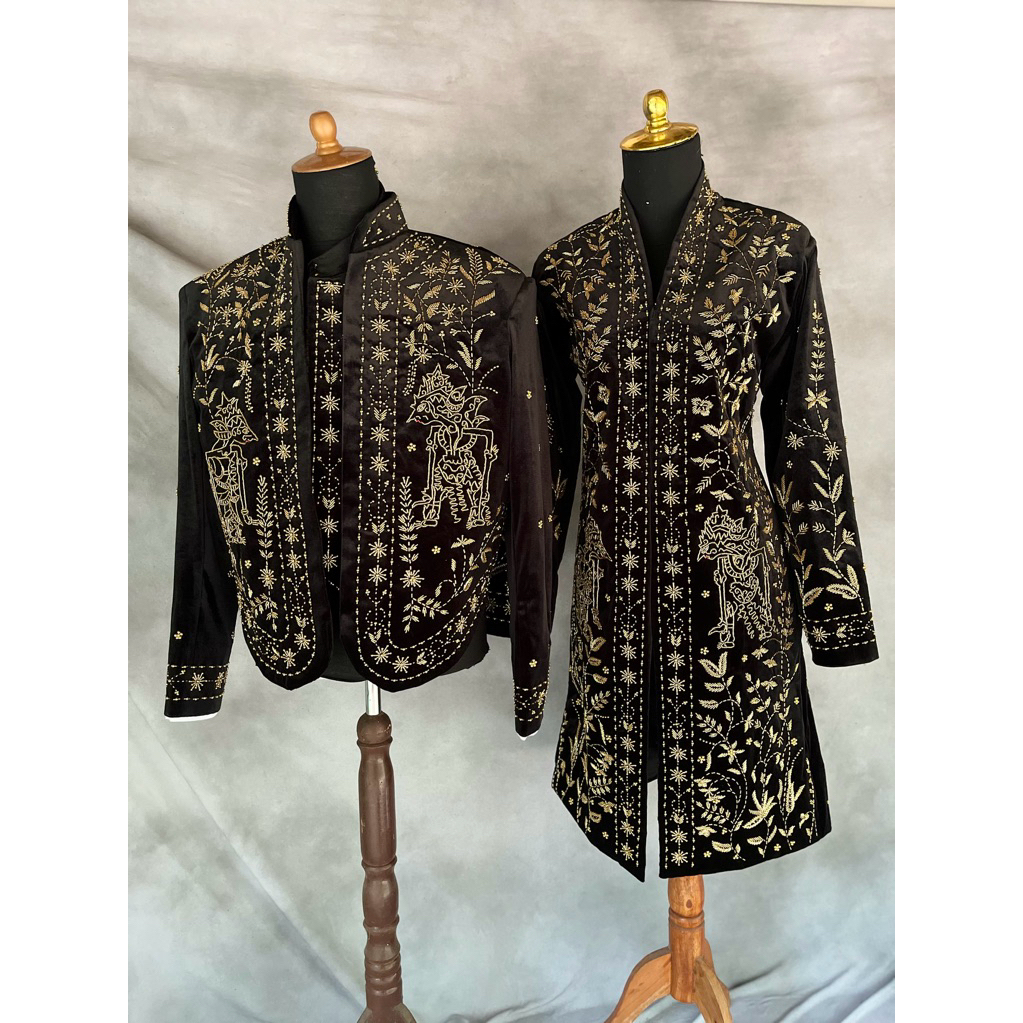 baju pengantin jawa/ kebaya/ beskap/ baju pengantin bludru full payet