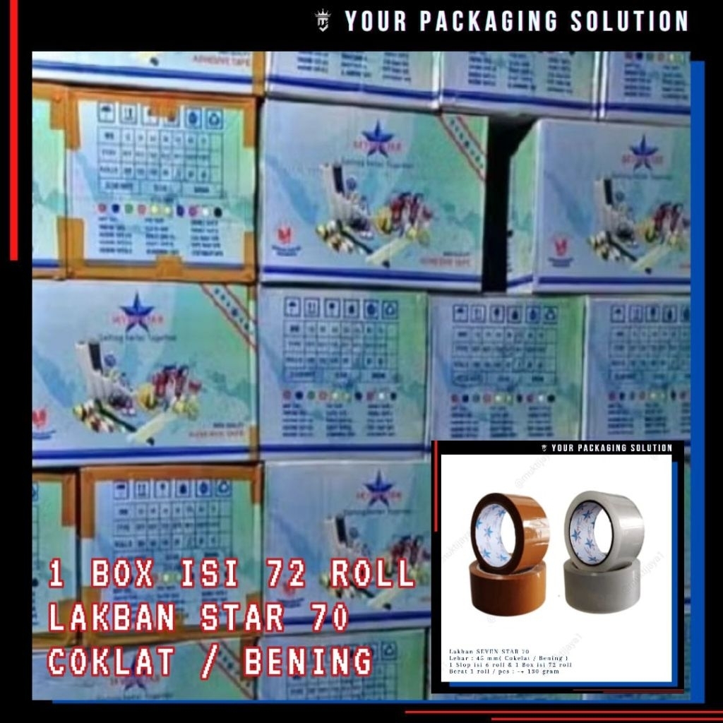 

1 BOX (72 ROLL) LAKBAN STAR 70