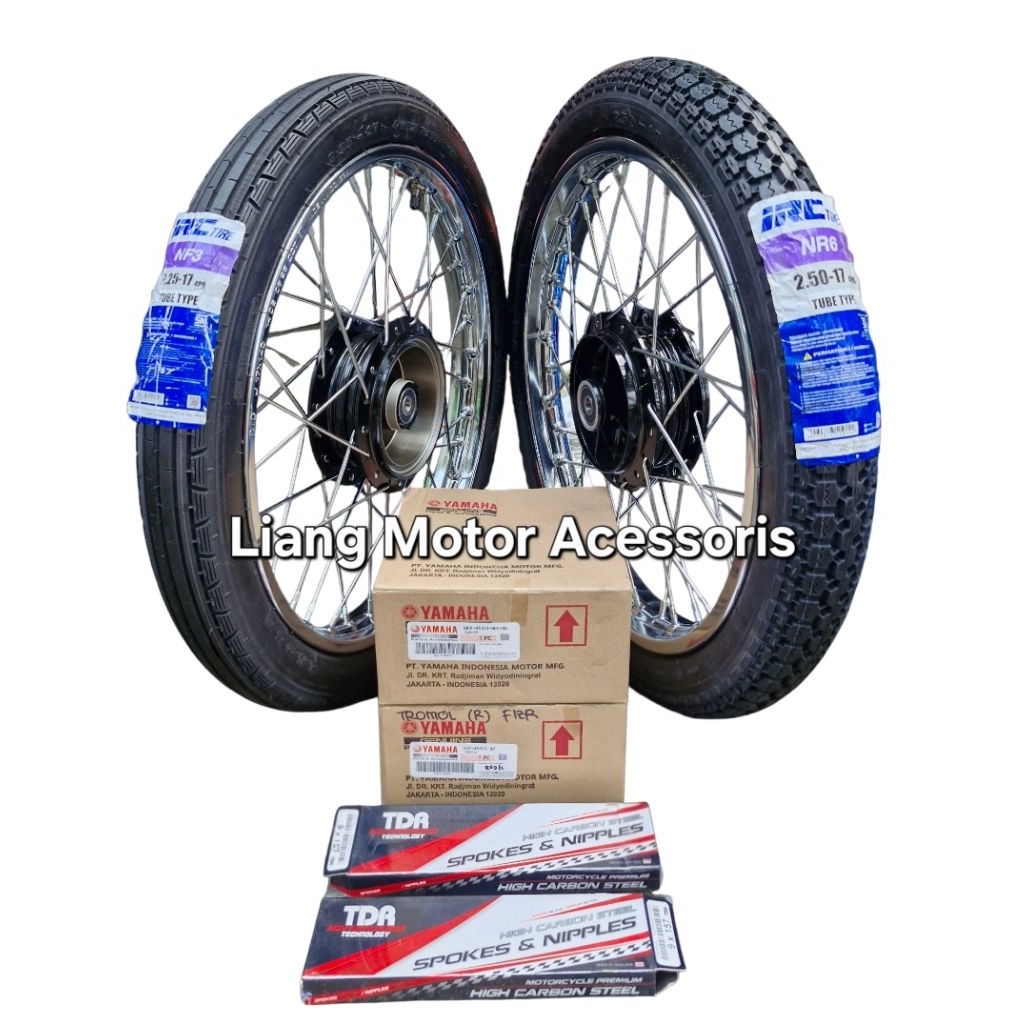 Sepaket Velg D.I.D Besi Tromol Set Original Jari2 TDR Plus Ban - Yamaha Crypton / Alfa / Sigma / F1Z